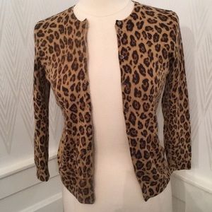 J.Crew wool leopard cardigan size m